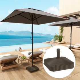 Square Patio Umbrella Base Holder, Heavy Duty Outdoor Umbrella Stand Base, Filled Up To 42lbs With Stand Or 33lbs With Water For Garden, Poolside, Bro