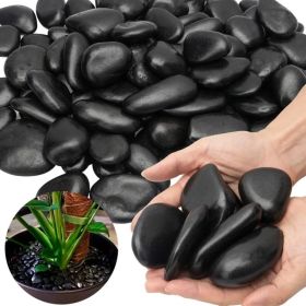 38lbs Black River Rocks, 2-3 Inch Polished Pebbles. Ideal For Plant Decoration, Vase Filling, Aquarium Landscaping, And Various Indoor And Outdoor Dec