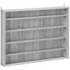 Glass Display Cabinet 5-Tier Wall-Mounted Adjustable Shelves 2 Doors Modern Gray