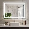 28"X36" Anti-fog LED Bathroom Mirror with Dual Light Source and Three Lighting Modes, White
