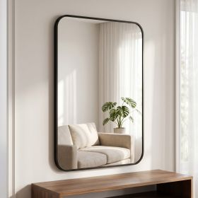 32"x40" Rectangular Bathroom Mirror Wall-Mounted Vanity Mirror, Black