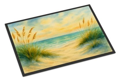 Beach Quiet Morning on the Dunes Doormat Front Door Mat Indoor Outdoor Rugs for Entryway, Non Slip Washable Low Pile, 18H X 27W
