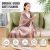Heated Blanket Electric Throw, 100" x 90" King Size, Soft Flannel Heating Blanket with 10 Hours Timer Auto-off & 5 Heating Levels, Dual Control