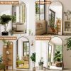 71" x 30.2" Arched Large Full Length Mirror Wall Mounted Floor Mirror with Stand, Black