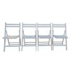 Furniture Slatted Wood Folding Special Event Chair - White, Set of 4, FOLDING CHAIR, FOLDABLE STYLE