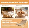 Cat Recliner Scraper Board, Cat Scratching Chair, Wooden Sisal Adjustable Cozy Non-Shedding Material for Cats