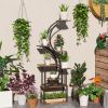 Plant Stand Indoor, 8 Tier 62" S-Shaped Plant Shelf, Corner Plant Rack for Multiple Plants, Carbonised Finish
