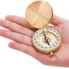 G50 Pocket Watch Vintage Flip Compass; Multi-functional Luminous Pure Copper Compass For Outdoor Mountaineering