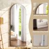 64"x21" Arched Full Length Mirror Freestading Full Body Floor Mirror, Silver
