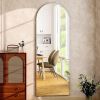 64"x21" Arched Full Length Mirror Freestading Full Body Floor Mirror, Silver