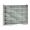 Glass Display Cabinet 5-Tier Wall-Mounted Adjustable Shelves 2 Doors Modern Gray
