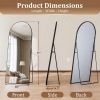 71"x 30" Arch-Top Oversized Full Length Mirror Metal Frame Freestading Floor Mirror, Black