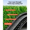 Artificial Grass, 12 x 7 ft Fake Grass Turf Rug, 0.6 in Pile Height Realistic Synthetic Lawn Carpet Roll Mat, Easy Clean Drainage Holes for Patio