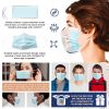 3-Ply Disposable Face Mask (Pack of 10) - Blue, With Nose Wire and Adjustable Earloops
