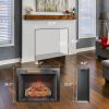 28 inch Infrared Electric Fireplace Insert, Touch Panel Home Decor Heater, Smokeless Firebox With fixed Trim Kit.With Crackling Sound