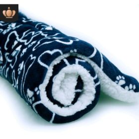 Cute Cat Blankets Dog Pet Mat (Option: Blue bone-XL100x75)
