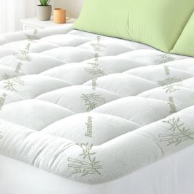 Queen Mattress Topper Viscose Derived From Bamboo, Cooling Thick Pillow Top Mattress Pad With Deep Pocket For 8-21 Mattress, Soft Breathable Mattress (Option: Green-Q)