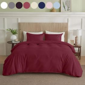 Serta Simply Clean Solid Duvet Cover King (Option: Red)