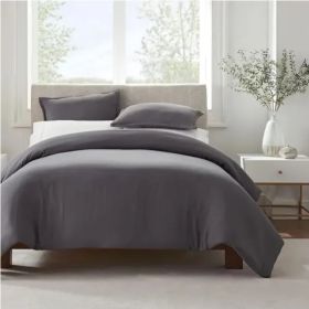 Serta Simply Clean Solid Duvet Cover Twin (Option: Style2)