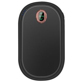 Black-Pink Color Options -- 1Pc Rechargeable Hand Warmer Electric Hand Heater Portable Reusable Pocket Warmer Power Bank With Digital Display 2 Levels (Option: BlacK)