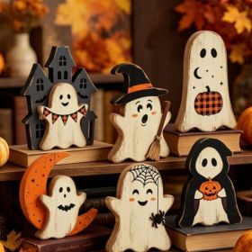 Halloween wooden pumpkin ghost black cat ornament room desktop holiday decoration wooden craft
Halloween wooden pumpkin ghost black cat ornament room (thickness: 1cm, Color: 13cm6pcs)