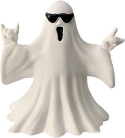 Halloween Ghost Figurine - Spooky Resin Ghost Statue, Funny Cute Ghost Ornaments for Halloween Decorations, Porch and Indoor Home Office Desk Decor (Color: Rock Music Ghost)