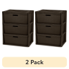 3 Drawer Tower, Plastic Storage Organizer with Removable Decorative Bins