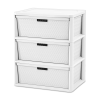 3 Drawer Tower, Plastic Storage Organizer with Removable Decorative Bins