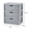 3 Drawer Tower, Plastic Storage Organizer with Removable Decorative Bins