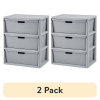 3 Drawer Tower, Plastic Storage Organizer with Removable Decorative Bins