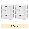 3 Drawer Tower, Plastic Storage Organizer with Removable Decorative Bins