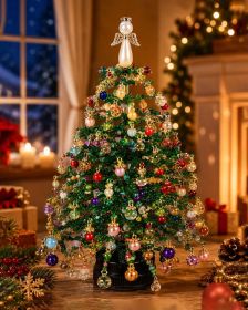 DIY Beaded Christmas Tree Set, Handmade Material Package for Adult Festivals | Colorful Beads, Decorative Pendants,Angel Tree Top Star (Color: Xmas Tree a)