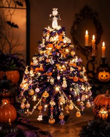 DIY Beaded Christmas Tree Set, Handmade Material Package for Adult Festivals | Colorful Beads, Decorative Pendants,Angel Tree Top Star (Color: Halloween Tree)