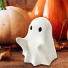 Halloween Decor Fluorescence Ghost Figurines Carrying Pumpkins – Mini Cute 3D Printing Spooky Table Statue Halloween Festive Decoration for Holiday Bo