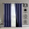 Polyester Grommets Thermal Insulated with Coated Lining 52 in. W x 84 in. L Indoor Blackout Curtains (Set of 2)