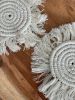 Macramé Drink Coasters; (7inch)