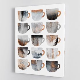 Dreamy Coffee Cups Canvas Print or Poster (Type: Standard Framed Canvas Print, size: 12" x 8" / 30cm x 20cm approx)