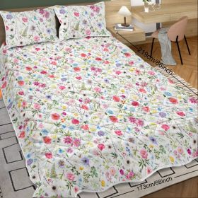 Red Floral Quilt 3 Pieces Microfiber Quilt Sets Lightweight Bedspreads Botanical Coverlets Quilt Bedding Set All Season Quilts Twin Full Queen King Si (Option: Twin-Pink)