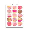 Pretty Pink Coffee Cups Canvas Print or Poster