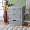 3 Drawer Tower, Plastic Storage Organizer with Removable Decorative Bins