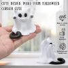 Halloween Decor Fluorescence Ghost Figurines Carrying Pumpkins – Mini Cute 3D Printing Spooky Table Statue Halloween Festive Decoration for Holiday Bo