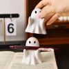 Halloween Decor Fluorescence Ghost Figurines Carrying Pumpkins – Mini Cute 3D Printing Spooky Table Statue Halloween Festive Decoration for Holiday Bo
